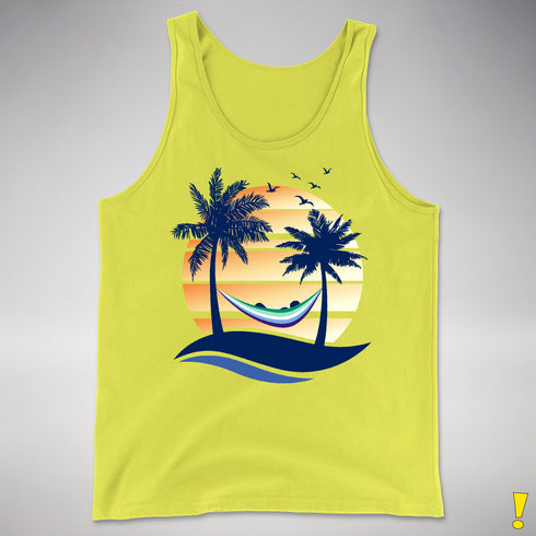 Gay Male Pride Hammock Summer Beach Sunset Premium Tank Top
